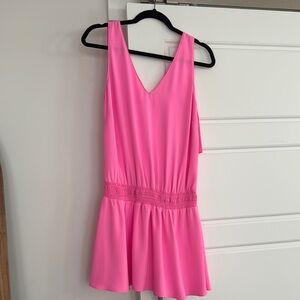 V-Neck Pink Sleeveless Dress